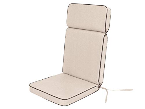 1-Stück Stuhlauflagen für Gartenmöbel Sitzpolster für Hochlehner, Gartenmöbelauflagen, Gartenstuhl-Auflage - 120 x 50 x 5 cm - Beige von Bjird