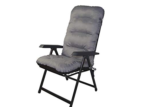 Bjird 2 x Stuhlauflagen für Gartenmöbel Sitzpolster für Hochlehner Gartenmöbelauflagen, Chair, Gartenstuhl-Auflage - 120 x 48 x 7 cm - Hellgrau - 2 Stück von Bjird