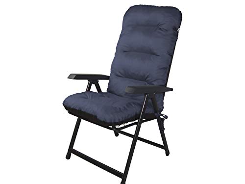 Bjird 2 x Stuhlauflagen für Gartenmöbel Sitzpolster für Hochlehner Gartenmöbelauflagen, Chair, Gartenstuhl-Auflage - 120 x 48 x 7 cm - Navyblau - 2 Stück von Bjird