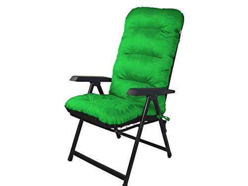 Bjird 4 x Stuhlauflagen für Gartenmöbel Sitzpolster für Hochlehner Gartenmöbelauflagen, Chair, Gartenstuhl-Auflage - 120 x 48 x 7 cm - Grün - 4 Stück von Bjird