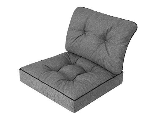 Bjird Gartenkissen Sitzauflage auf Gartenmöbel, Rattan, Gartenpolster Polsterauflagen auf Rataanmöbel,Kissen für Rattansessel - Graphit - 50x50x40 von Bjird