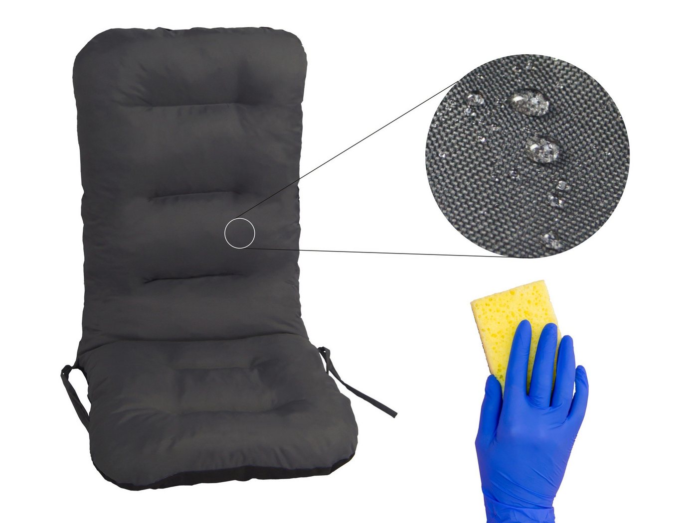 Bjird Hochlehnerauflage Gartenstuhlauflagen 123x48x8 cm, Polsterauflage, 8cm dicke Sesselauflage, UV-Beständig von Bjird