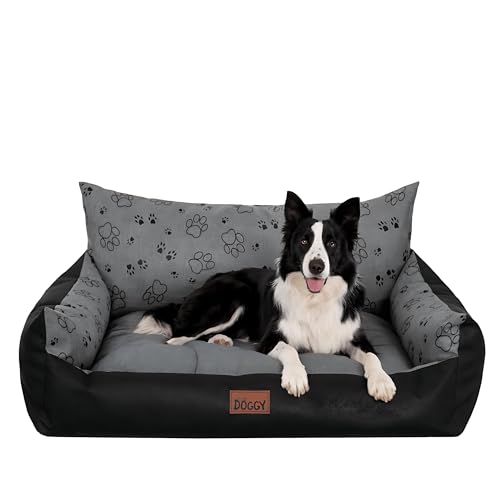 Bjird Hundebett Grosse Hunde Wasserdicht - Hundedecke Sofa, Hundebett Mittelgroße Hunde - Joker Waschbares Hundesofa mit Herausnehmbarem Kissen - Oeko-Tex Hundekissen Dog Bed 106x80 cm Graphit 3D XXL von Bjird