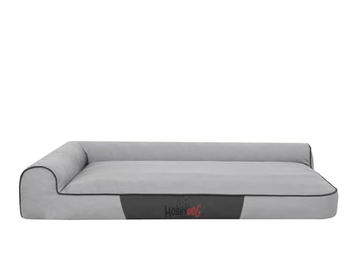 Bjird Hundebett - Hundekorb für kleine mittelgroße & große Hunde - Hundekissen - Hundesofa - Bezug abnehmbar und waschbar - Best - Größe: 100 x 66 x 18 cm [Größe: M] - Asche Oxford von Bjird