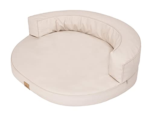 Bjird Hundebett - Hundekorb für kleine mittelgroße & große Hunde - Hundekissen - Hundesofa - Bezug abnehmbar und waschbar - Loop - Größe: L - Beige von Bjird