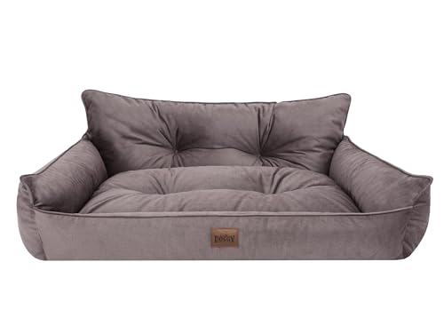 Bjird Hundebett - Hundekorb für kleine mittelgroße & große Hunde - Hundekissen - Hundesofa - EInfach zu reinigen - Joker Gesteppt - Größe: L: 106 x 80 cm - Braun Fancy von Bjird