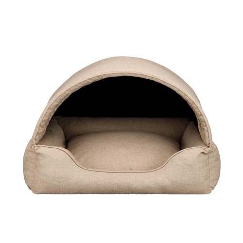 Bjird Hundebett & Hundehütte in einem - Hundehaus mit Dach für kleine und mittelgroße Hunde - Hundehöhle - Hundebox - Hundesofa - Bezug abnehmbar & waschbar - stabiles Hundekorb - 60x 47 cm von Bjird