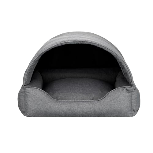 Bjird Hundebett & Hundehütte in einem - Hundehaus mit Dach für kleine und mittelgroße Hunde - Hundehöhle - Hundebox - Hundesofa - Bezug abnehmbar & waschbar - stabiles Hundekorb - 60x 47 cm von Bjird