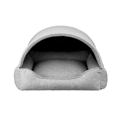 Bjird Hundebett & Hundehütte in einem - Hundehaus mit Dach für kleine und mittelgroße Hunde - Hundehöhle - Hundebox - Hundesofa - Bezug abnehmbar & waschbar - stabiles Hundekorb - 82x58 cm von Bjird