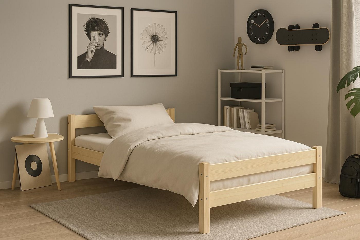 Bjird Jugendbett Kinderbett Massivholz Kiefer Einzelbett Junge Mädchen mit Lattenrost, mit 8 cm Matratze oder ohne – mehrere Größen flexibel wählbar Bjird Jugendbett Kinderbett Massivholz Kiefer Einzelbett Junge Mädchen mit Lattenrost, mit 8 cm Matratze oder ohne – mehrere Größen flexibel wählbar von Bjird
