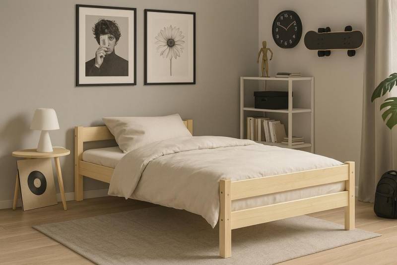Bjird Jugendbett Kinderbett Massivholz Kiefer Einzelbett Junge Mädchen mit Lattenrost, mit 8 cm Matratze oder ohne – mehrere Größen flexibel wählbar Bjird Jugendbett Kinderbett Massivholz Kiefer Einzelbett Junge Mädchen mit Lattenrost, mit 8 cm Matratze oder ohne – mehrere Größen flexibel wählbar von Bjird