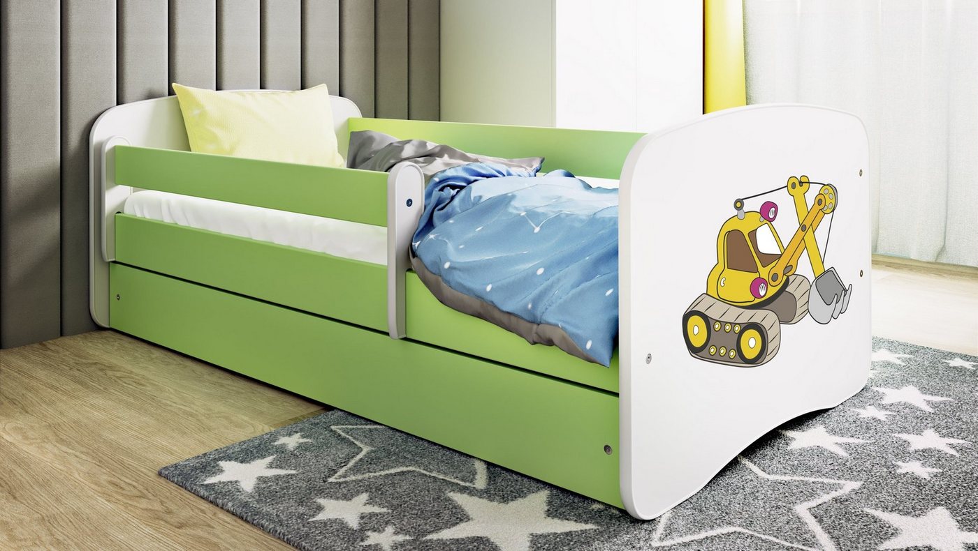 Bjird Kinderbett Babydream 180x80 cm 160x80 cm 140x70 cm (optional mit Matratze, mit Schublade Rausfallschutz und Lattenrost), verschieden Farben und Varianten für Mädchen und Jungen von Bjird