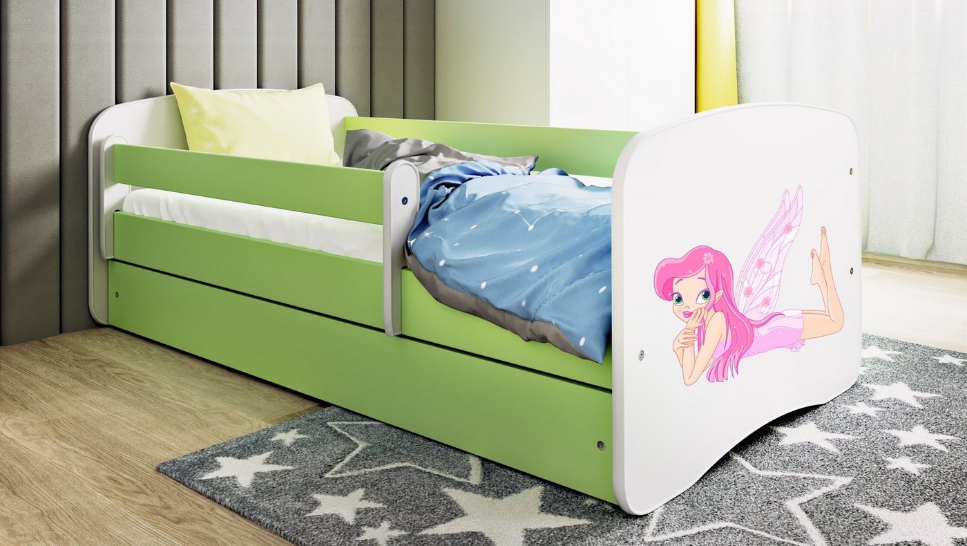 Bjird Kinderbett Babydream 180x80 cm 160x80 cm 140x70 cm (optional mit Matratze, mit Schublade Rausfallschutz und Lattenrost), verschieden Farben und Varianten für Mädchen und Jungen von Bjird