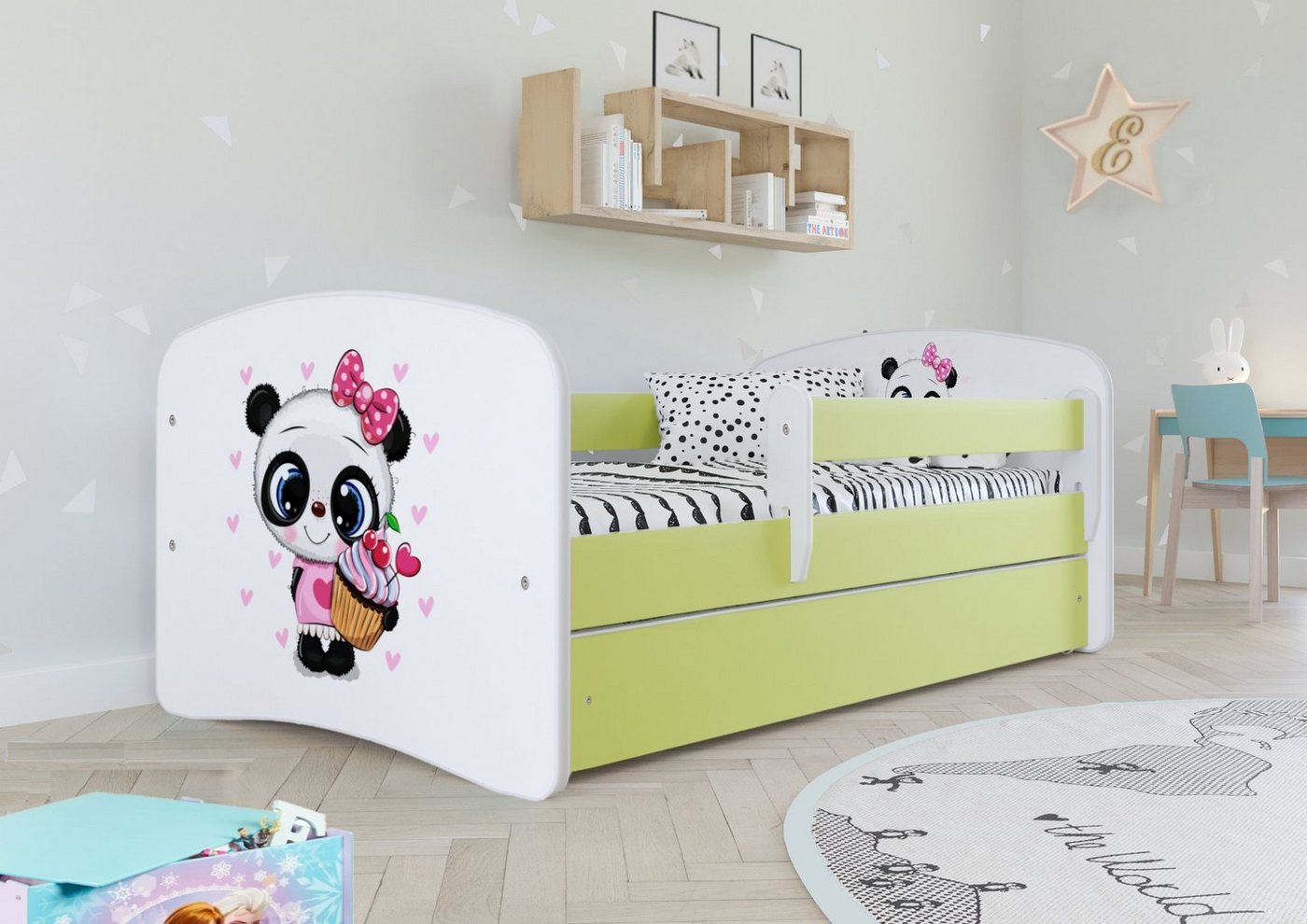 Bjird Kinderbett Babydream 180x80 cm 160x80 cm 140x70 cm (optional mit Matratze, mit Schublade Rausfallschutz und Lattenrost), verschieden Farben und Varianten für Mädchen und Jungen von Bjird