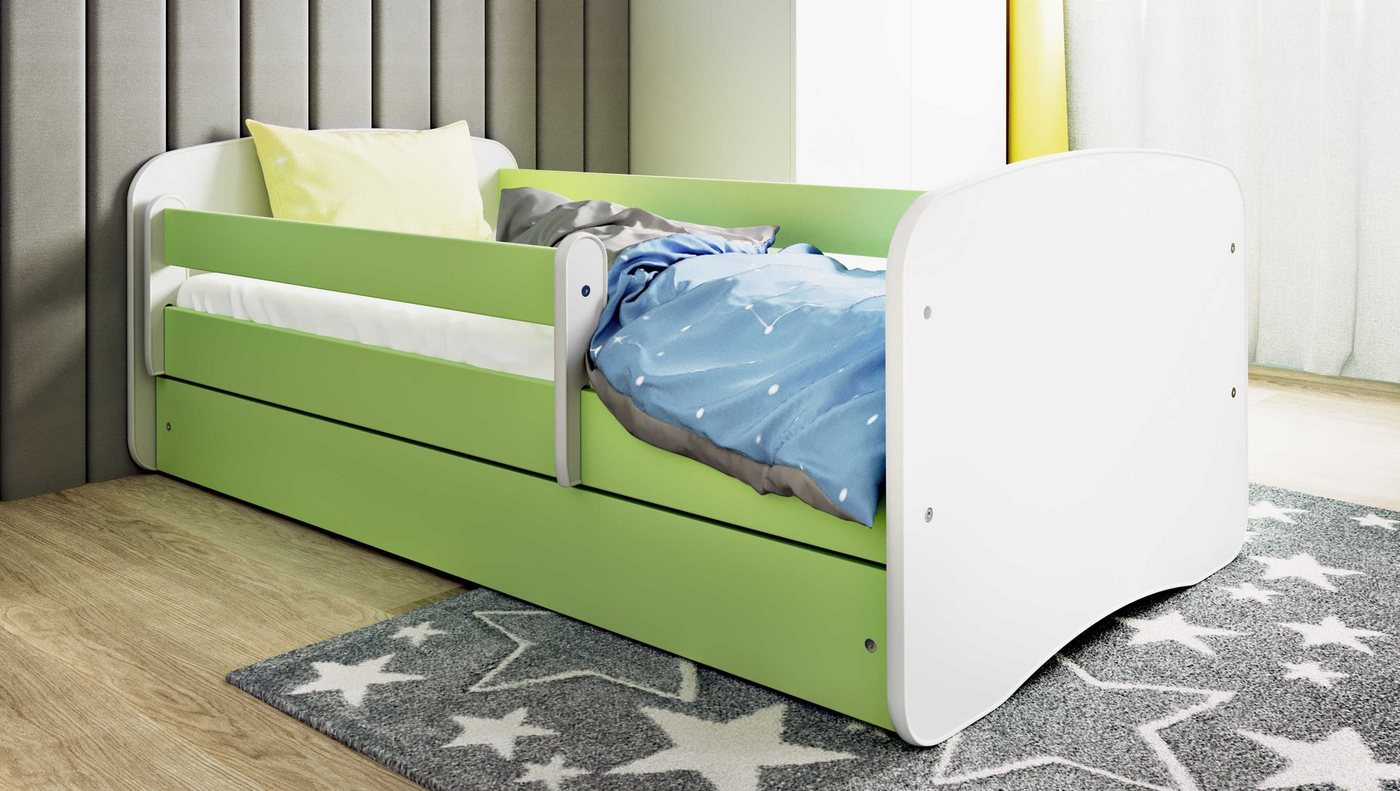 Bjird Kinderbett Babydream 180x80 cm 160x80 cm 140x70 cm (optional mit Matratze, mit Schublade Rausfallschutz und Lattenrost), verschieden Farben und Varianten für Mädchen und Jungen von Bjird