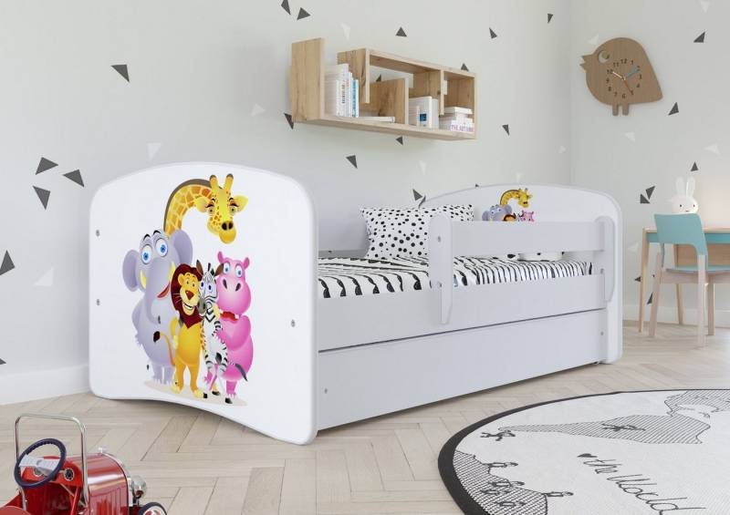 Bjird Kinderbett Babydream 180x80 cm 160x80 cm 140x70 cm (optional mit Matratze, mit Schublade Rausfallschutz und Lattenrost), verschieden Farben und Varianten für Mädchen und Jungen von Bjird