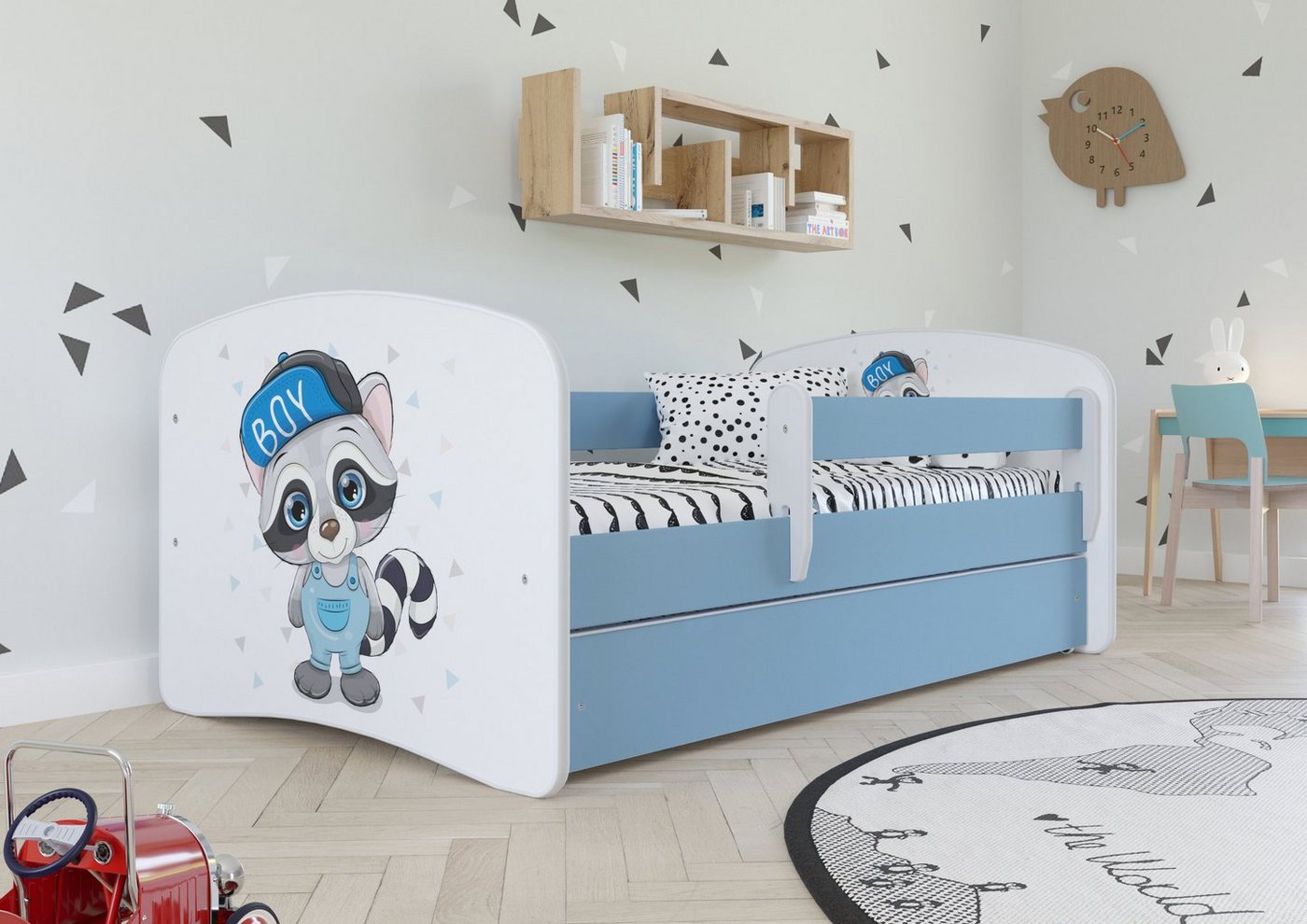 Bjird Kinderbett Babydream 180x80 cm 160x80 cm 140x70 cm (optional mit Matratze, mit Schublade Rausfallschutz und Lattenrost), verschieden Farben und Varianten für Mädchen und Jungen von Bjird