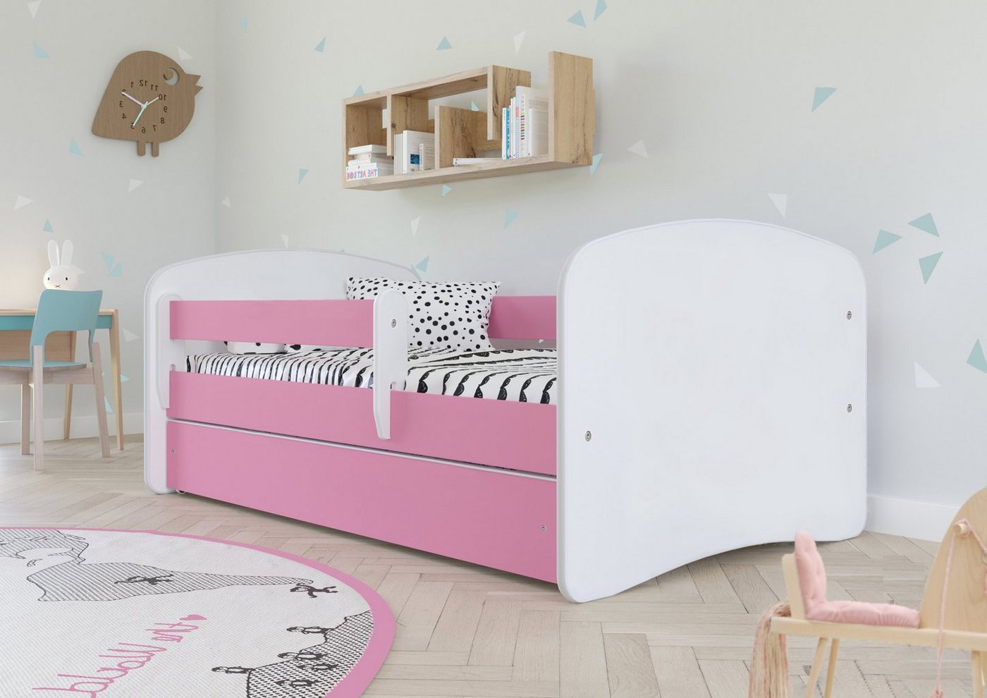 Bjird Kinderbett Babydream 180x80 cm 160x80 cm 140x70 cm (optional mit Matratze, mit Schublade Rausfallschutz und Lattenrost), verschieden Farben und Varianten für Mädchen und Jungen von Bjird