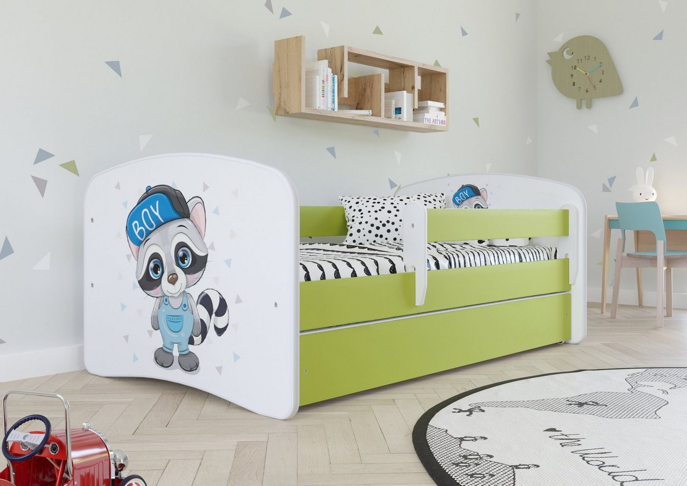 Bjird Kinderbett Babydream 180x80 cm 160x80 cm 140x70 cm (optional mit Matratze, mit Schublade Rausfallschutz und Lattenrost), verschieden Farben und Varianten für Mädchen und Jungen von Bjird