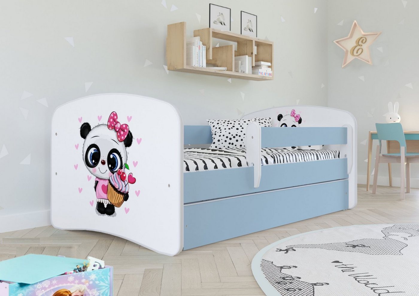 Bjird Kinderbett Babydream 180x80 cm 160x80 cm 140x70 cm (optional mit Matratze, mit Schublade Rausfallschutz und Lattenrost), verschieden Farben und Varianten für Mädchen und Jungen von Bjird