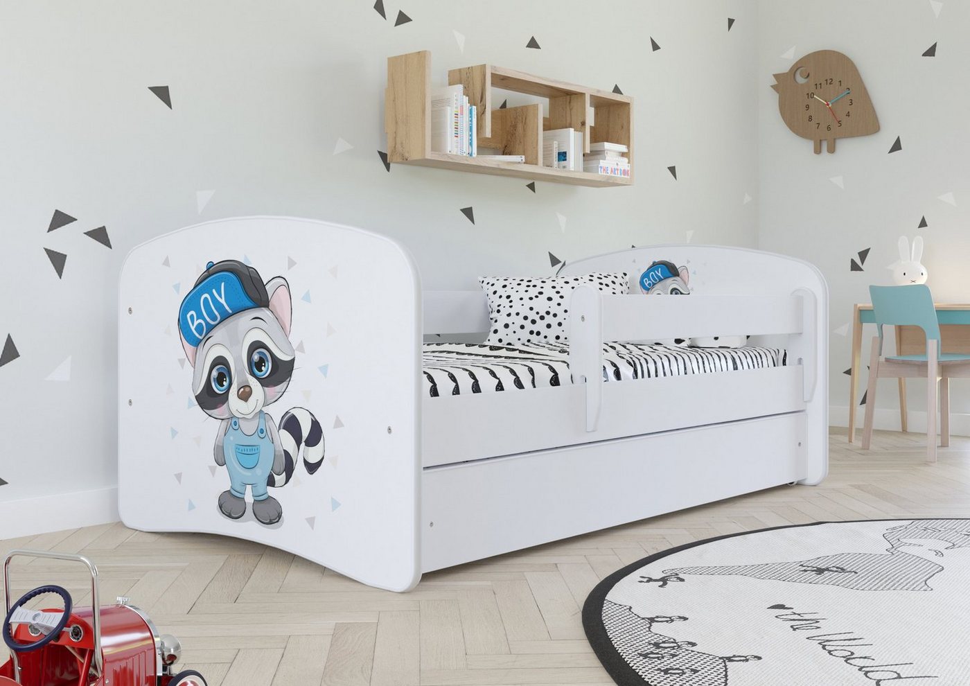 Bjird Kinderbett Babydream 180x80 cm 160x80 cm 140x70 cm (optional mit Matratze, mit Schublade Rausfallschutz und Lattenrost), verschieden Farben und Varianten für Mädchen und Jungen von Bjird