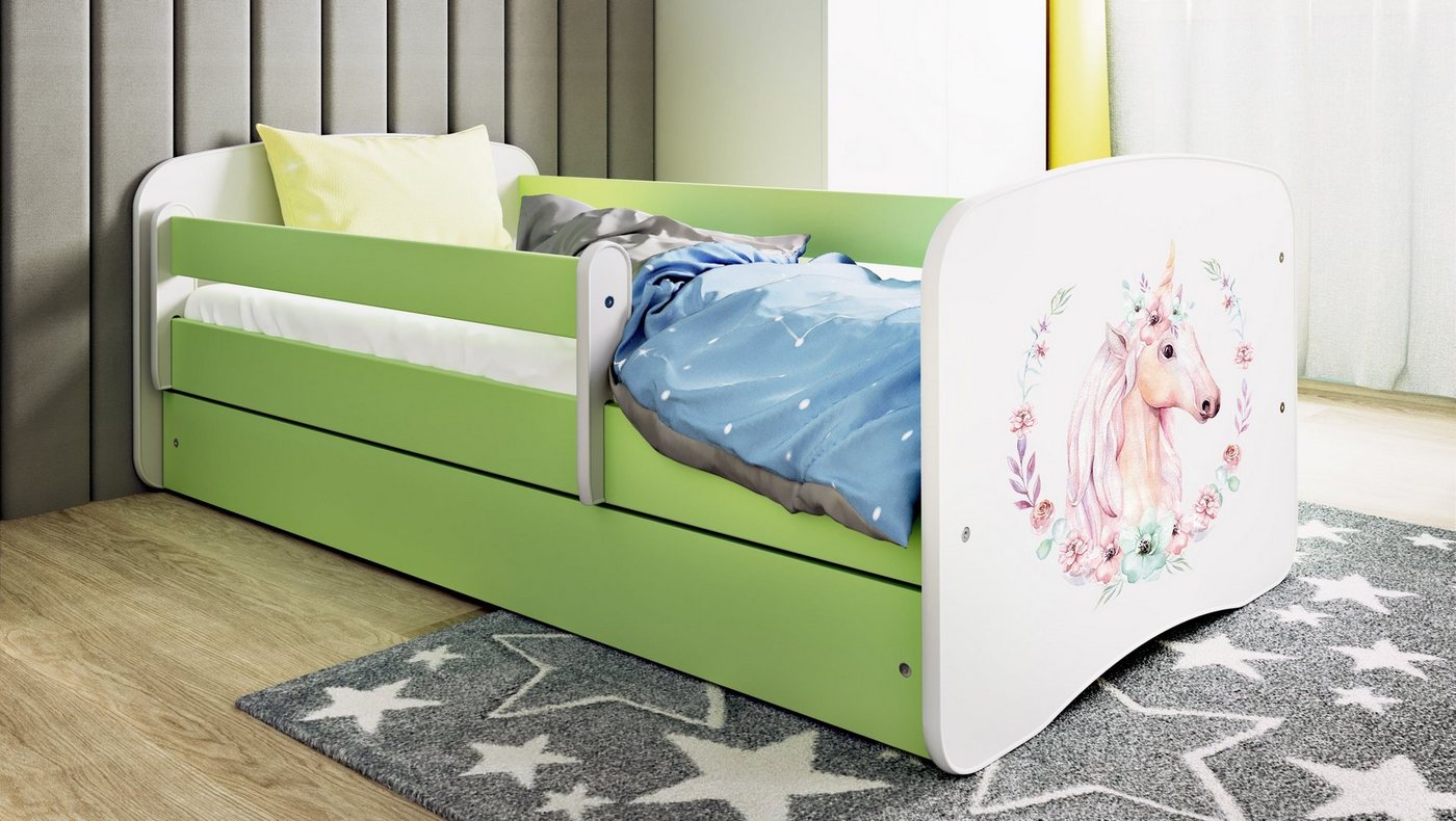 Bjird Kinderbett Babydream 180x80 cm 160x80 cm 140x70 cm (optional mit Matratze, mit Schublade Rausfallschutz und Lattenrost), verschieden Farben und Varianten für Mädchen und Jungen von Bjird