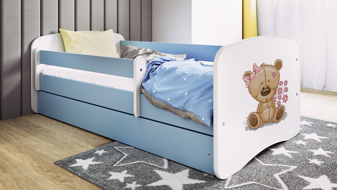 Bjird Kinderbett Babydream 180x80 cm 160x80 cm 140x70 cm (optional mit Matratze, mit Schublade Rausfallschutz und Lattenrost), verschieden Farben und Varianten für Mädchen und Jungen von Bjird