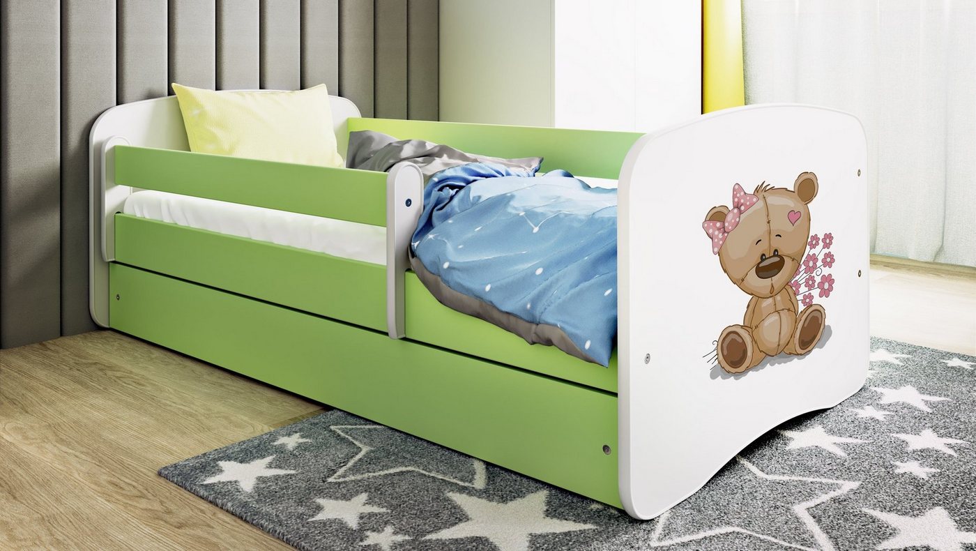 Bjird Kinderbett Babydream 180x80 cm 160x80 cm 140x70 cm (optional mit Matratze, mit Schublade Rausfallschutz und Lattenrost), verschieden Farben und Varianten für Mädchen und Jungen von Bjird