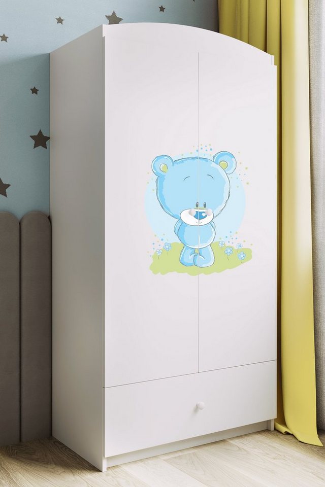 Bjird Kinderkleiderschrank Kleiderschrank Babydreams (4 Einlegeböden und Schublade) Mit Kleiderstange, 175x90x52 cm, verschieden Farben und Varianten für Mädchen und Jungen von Bjird