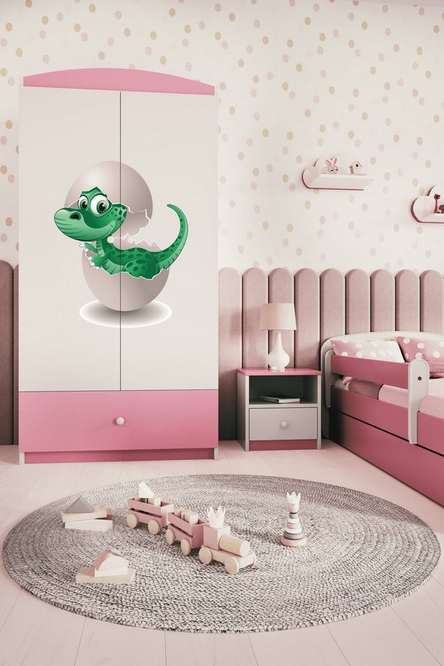 Bjird Kinderkleiderschrank Kleiderschrank Babydreams (4 Einlegeböden und Schublade) Mit Kleiderstange, 175x90x52 cm, verschieden Farben und Varianten für Mädchen und Jungen von Bjird