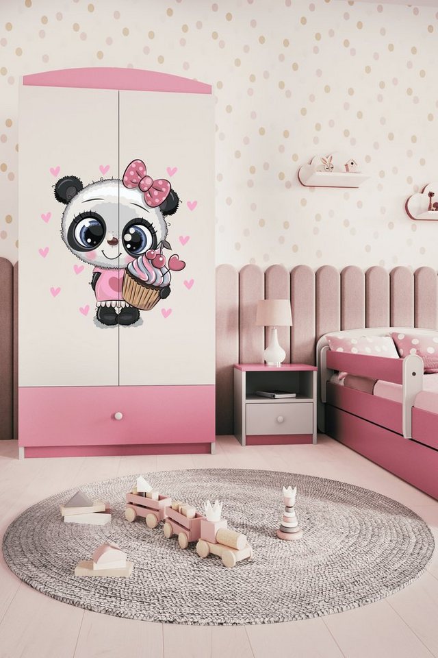 Bjird Kinderkleiderschrank Kleiderschrank Babydreams (4 Einlegeböden und Schublade) Mit Kleiderstange, 175x90x52 cm, verschieden Farben und Varianten für Mädchen und Jungen von Bjird