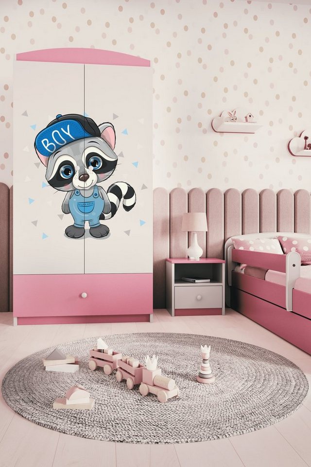 Bjird Kinderkleiderschrank Kleiderschrank Babydreams (4 Einlegeböden und Schublade) Mit Kleiderstange, 175x90x52 cm, verschieden Farben und Varianten für Mädchen und Jungen von Bjird