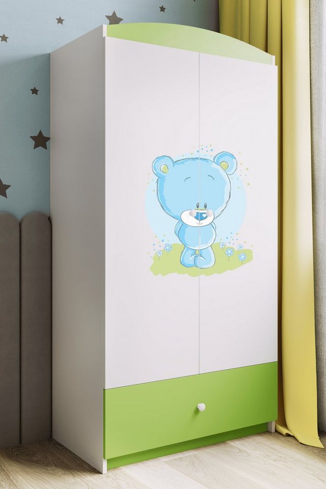 Bjird Kinderkleiderschrank Kleiderschrank Babydreams (4 Einlegeböden und Schublade) Mit Kleiderstange, 175x90x52 cm, verschieden Farben und Varianten für Mädchen und Jungen von Bjird