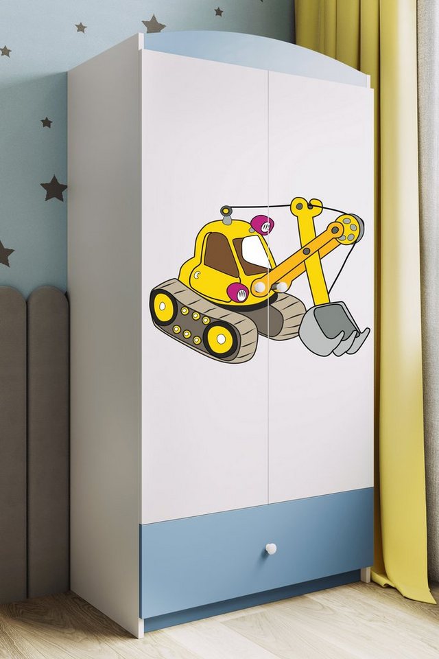 Bjird Kinderkleiderschrank Kleiderschrank Babydreams (4 Einlegeböden und Schublade) Mit Kleiderstange, 175x90x52 cm, verschieden Farben und Varianten für Mädchen und Jungen von Bjird