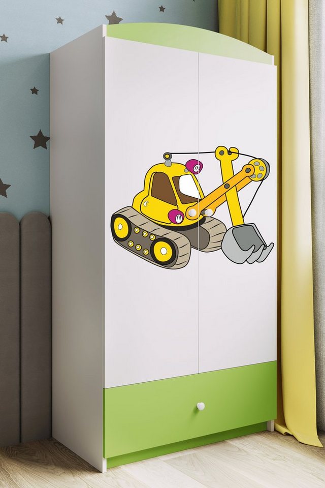 Bjird Kinderkleiderschrank Kleiderschrank Babydreams (4 Einlegeböden und Schublade) Mit Kleiderstange, 175x90x52 cm, verschieden Farben und Varianten für Mädchen und Jungen von Bjird