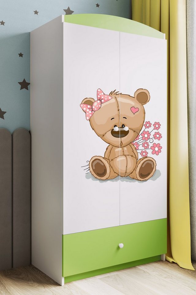 Bjird Kinderkleiderschrank Kleiderschrank Babydreams (4 Einlegeböden und Schublade) Mit Kleiderstange, 175x90x52 cm, verschieden Farben und Varianten für Mädchen und Jungen von Bjird