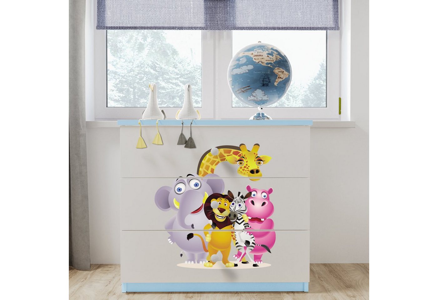 Bjird Kommode Babydream (mit 3 Schubladen), Breite 80 cm, verschiedene Farben und Motive von Bjird