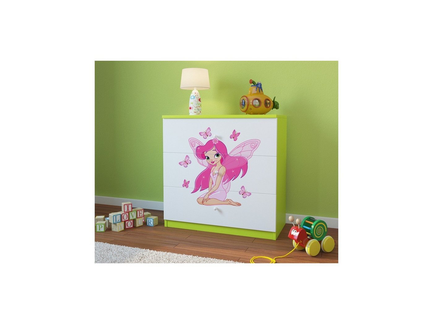 Bjird Kommode Babydream (mit 3 Schubladen), Breite 80 cm, verschiedene Farben und Motive von Bjird