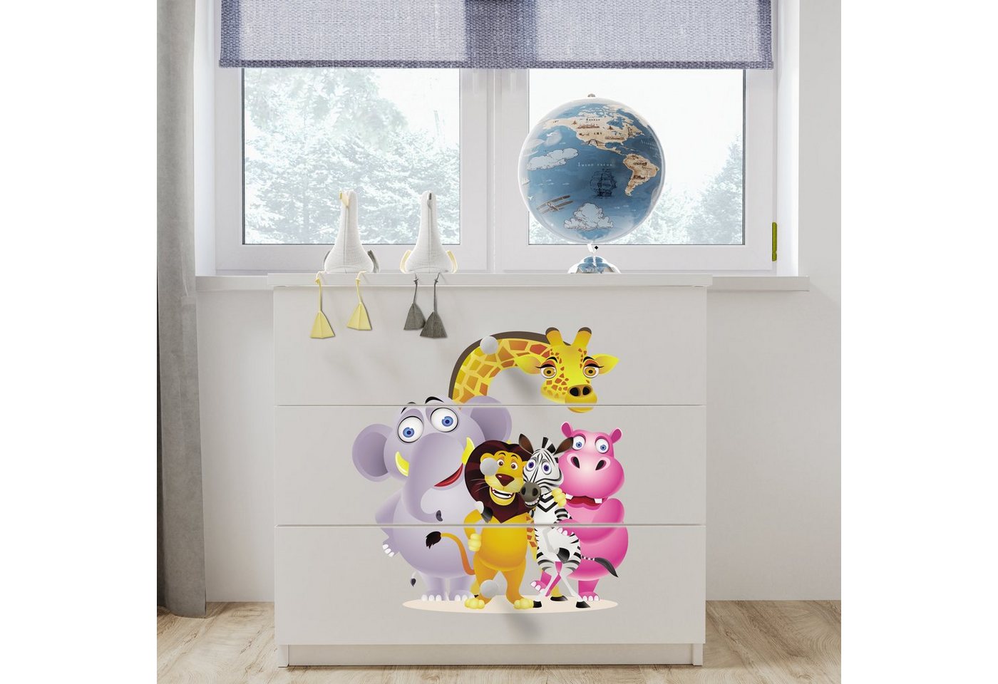 Bjird Kommode Babydream (mit 3 Schubladen), Breite 80 cm, verschiedene Farben und Motive von Bjird