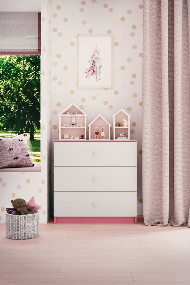 Bjird Kommode Babydream (mit 3 Schubladen), Breite 80 cm, verschiedene Farben und Motive von Bjird