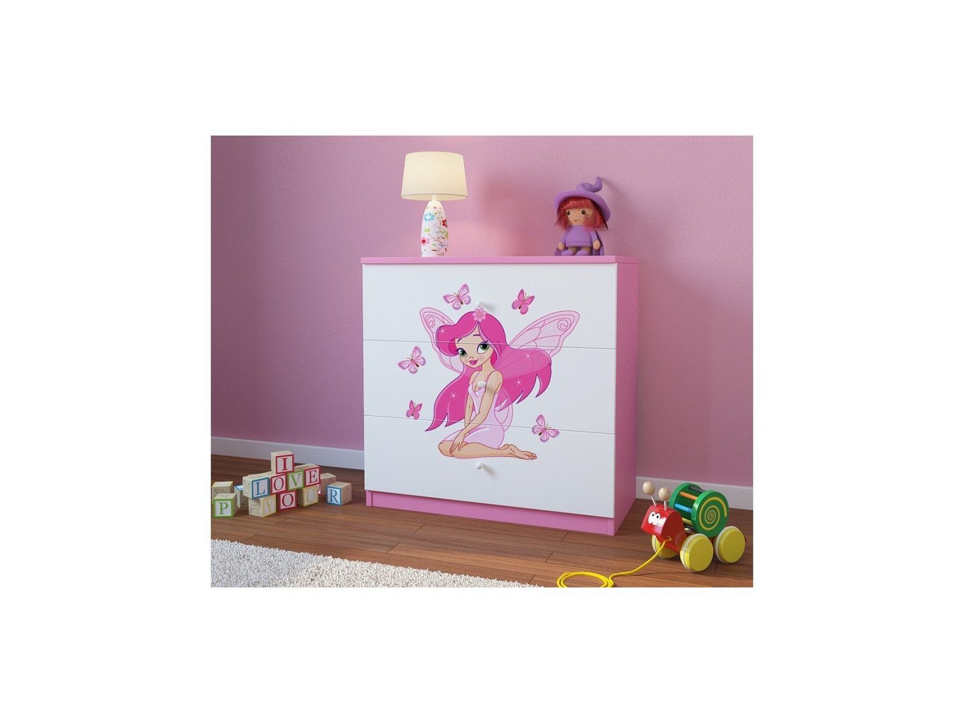 Bjird Kommode Babydream (mit 3 Schubladen), Breite 80 cm, verschiedene Farben und Motive von Bjird