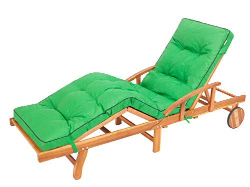 Bjird Liegenauflage, Auflage für Gartenliege 200 x 55 x 8 cm, Auflagen für Deckchair, Polsterauflage für Sonnenliege, Kissen für Liegestuhl, gesteppt - Grün von Bjird