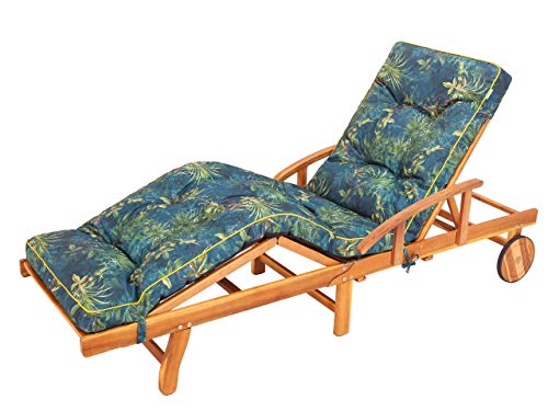 Bjird Liegenauflage, Auflage für Gartenliege 200 x 55 x 8 cm, Auflagen für Deckchair, Polsterauflage für Sonnenliege, Kissen für Liegestuhl, gesteppt - Grüne Wiese von Bjird