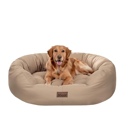 Bjird Oval Hundebett Grosse Hunde Wasserdicht - Hundedecke Sofa, Hundebett Mittelgroße Hunde - Waschbares Hundesofa - Oeko-Tex Hundekissen Dog Bed 114x94 cm Beige XXL von Bjird