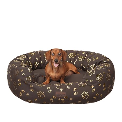 Bjird Oval Hundebett Grosse Hunde Wasserdicht - Hundedecke Sofa, Hundebett Mittelgroße Hunde - Waschbares Hundesofa - Oeko-Tex Hundekissen Dog Bed 94x75 cm Braun 3D XL von Bjird