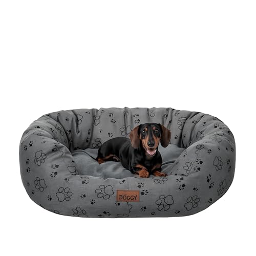 Bjird Oval Hundebett Grosse Hunde Wasserdicht - Hundedecke Sofa, Hundebett Mittelgroße Hunde - Waschbares Hundesofa - Oeko-Tex Hundekissen Dog Bed 94x75 cm Graphit 3D XL von Bjird