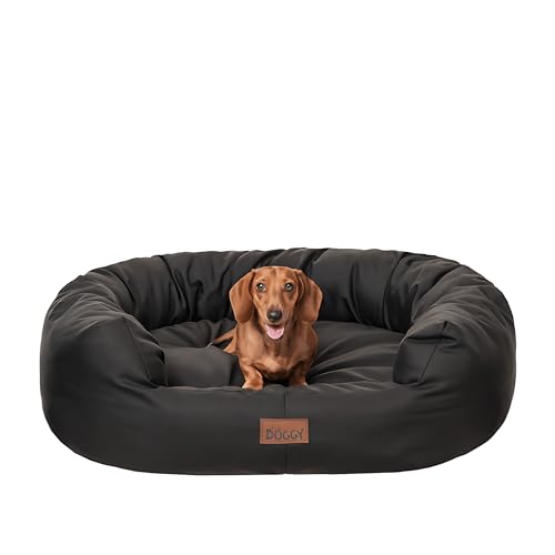 Bjird Oval Hundebett Grosse Hunde Wasserdicht - Hundedecke Sofa, Hundebett Mittelgroße Hunde - Waschbares Hundesofa - Oeko-Tex Hundekissen Dog Bed 94x75 cm Schwarz XL von Bjird