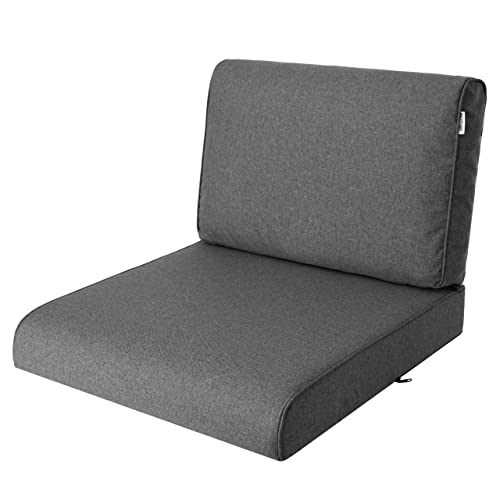 Bjird Sitzkissen 60x60 cm für Rattanmöbel – Sessel & Stühle – 2-teilig (Sitz + Rückenlehne) – Indoor & Outdoor – Wasserabweisend – Anti-Rutsch – Oeko-TEX - Graphit von Bjird