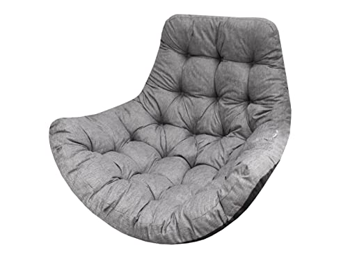 Bjird Hängesessel Kissen, Polster, Auflage für Polyrattan & Rattan Hängeschaukel, Sitzauflage für Hängekorb - Runde Sitzkissen - Rückenkissen für Hängesitz - Indoor & Outdoor - Graphit Ökoleinen von Bjird