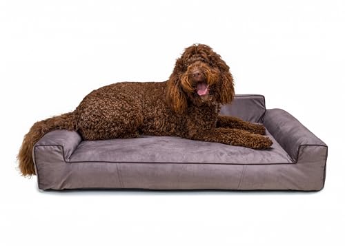 Bjird Hundebett - Hundekorb für kleine mittelgroße & große Hunde - Hundekissen - Hundesofa - Bezug abnehmbar und waschbar - Glamour New - Größe: XL: 116 x 78 cm - Braun Fancy von Bjird